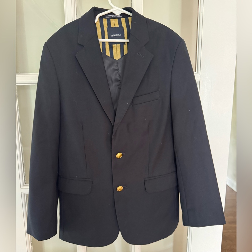 Nautica Boys Classic Blue Blazer with Gold Buttons like new! Size 12